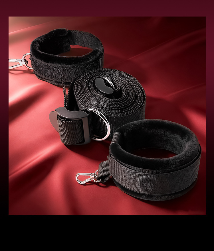 SM Bed Restraint Set with Wrist and Ankle Straps, Black Eco-Friendly Webbing for Couples — detail image 20