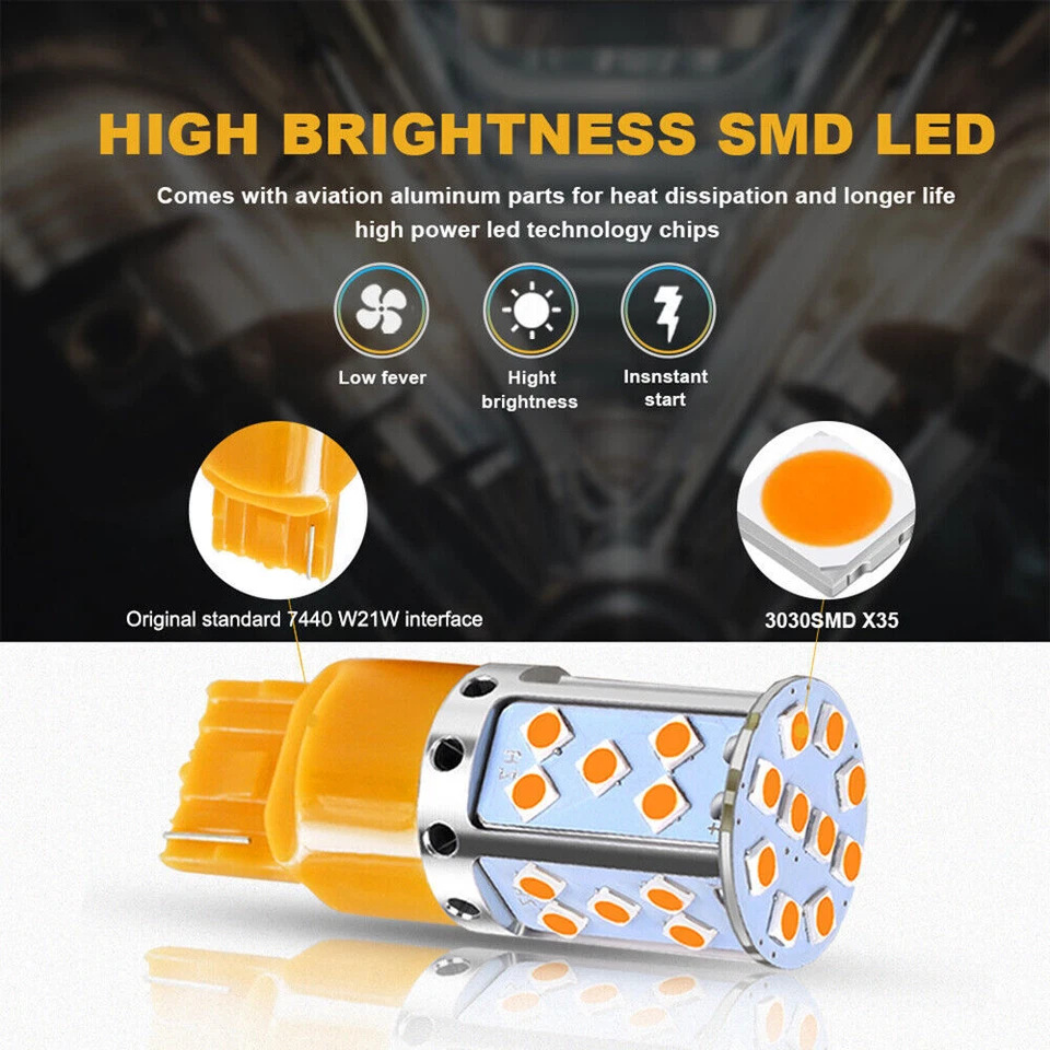 Auto LED decodificado luz de dirección estroboscopica resaltado 1156 3030 35SMD luz de freno 1157 luz trasera T20