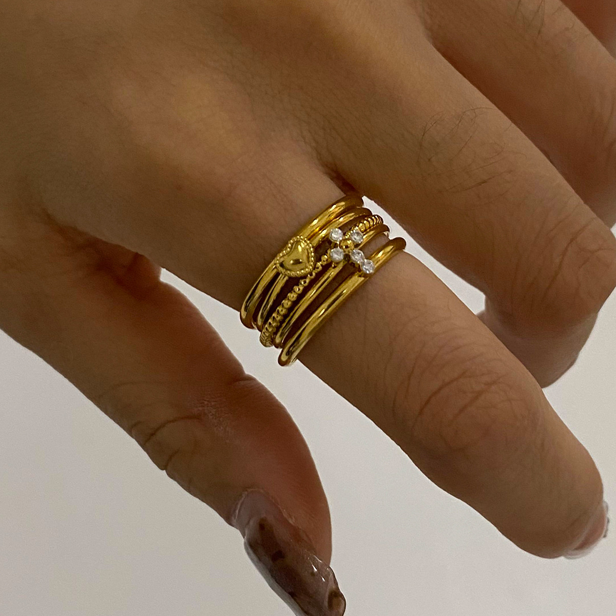 9g Weight Rings Classification One Size Ring Size 1 Piece Quantity Holiday, Daily Occasion 304 Stainless Steel Material Geometric Pattern All Seasons Season Women's Gender Plating Design Retro, Classic Style Style Wholesale Jewelry Retro Classic Style Geometric 304 Stainless Steel Plating Rings 14
