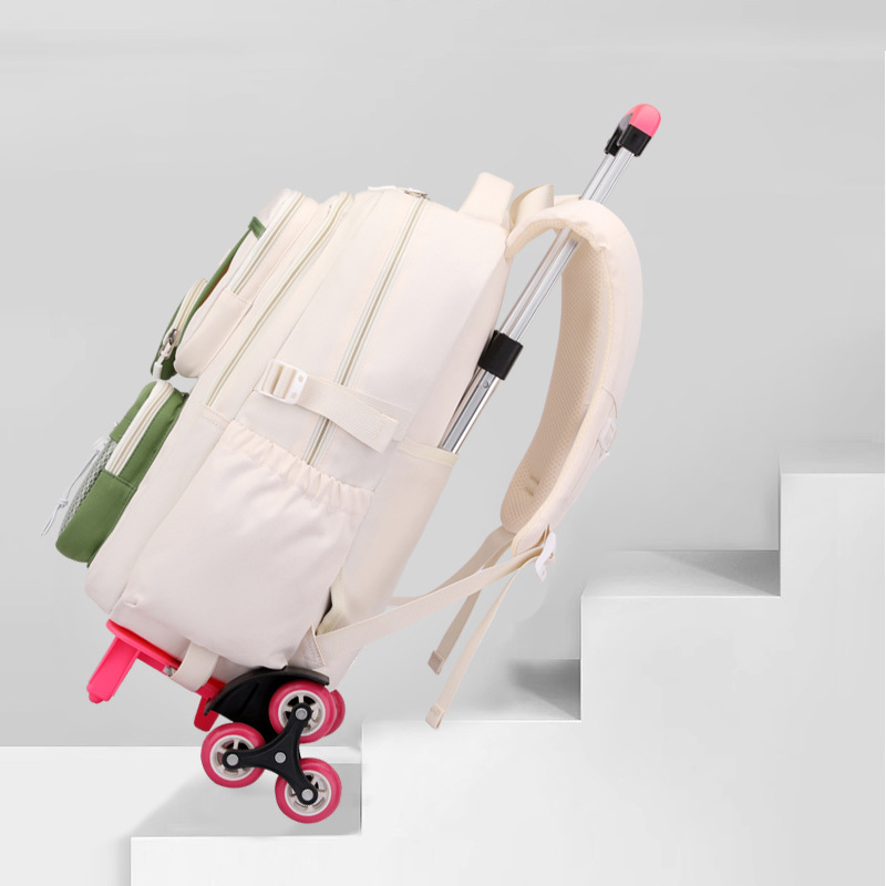 Nueva mochila de tirón para estudiantes de escuela primaria niñas 3 - 6 grados estudiantes de gran capacidad de moda mochila de tirón para estudiantes ligeros