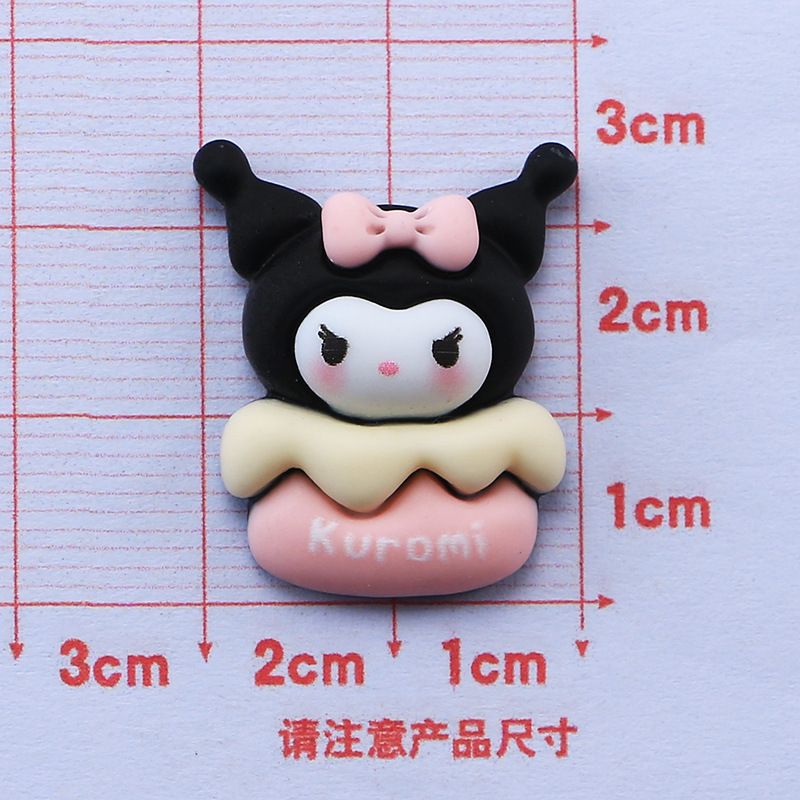 Negro y púrpura serie de dibujos animados paquete material DIY pegamento crema teléfono móvil Shell accesorios la joyería resina hecha a mano horquilla