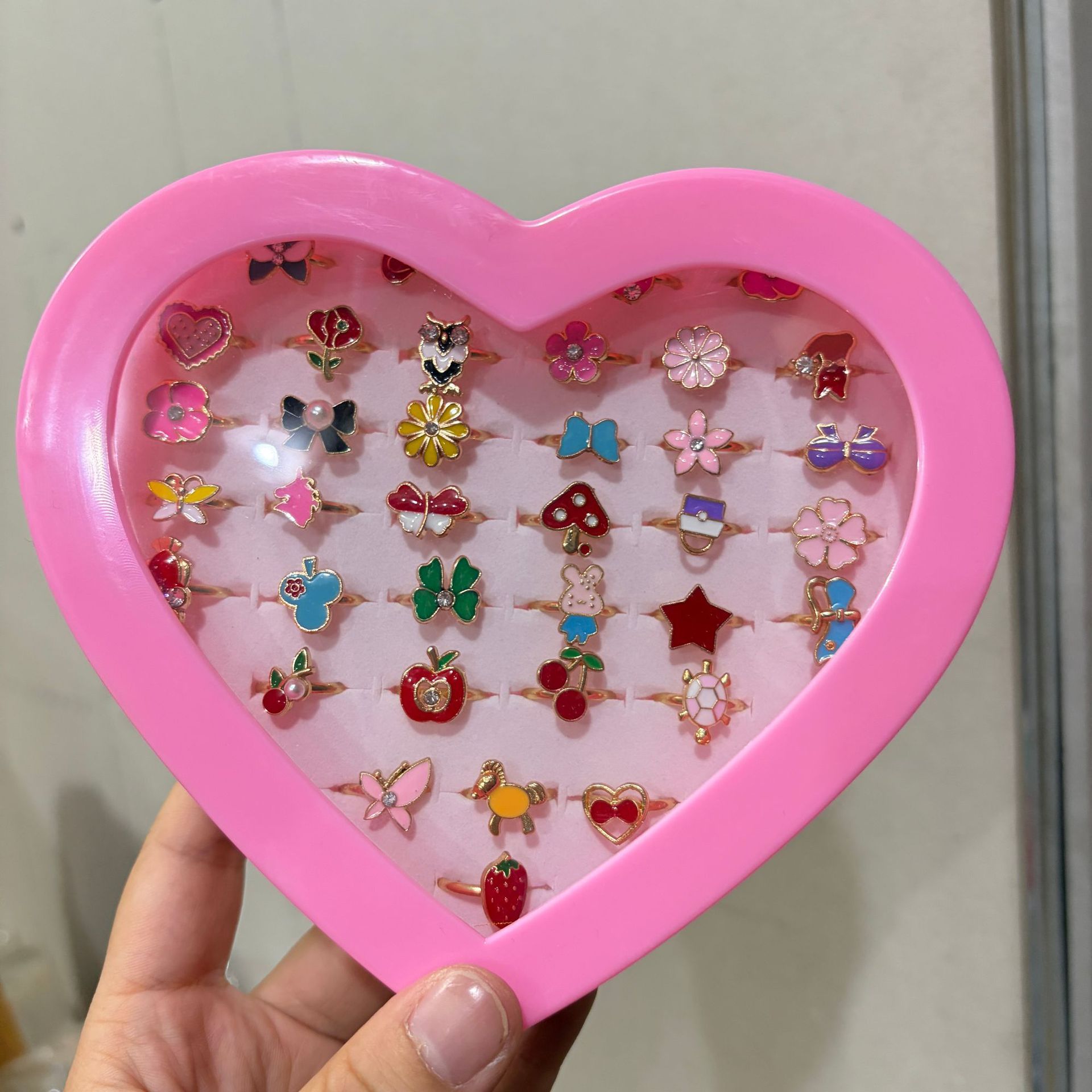 Children's Ring Princess Cute Little Girl Diamond Cartoon Jewelry Girl Baby Gift Female Rhinestone Ring Bracelet