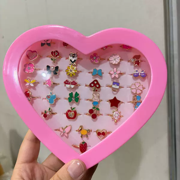 Children's Ring Princess Cute Little Girl Diamond Cartoon Jewelry Girl Baby Gift Female Rhinestone Ring Bracelet