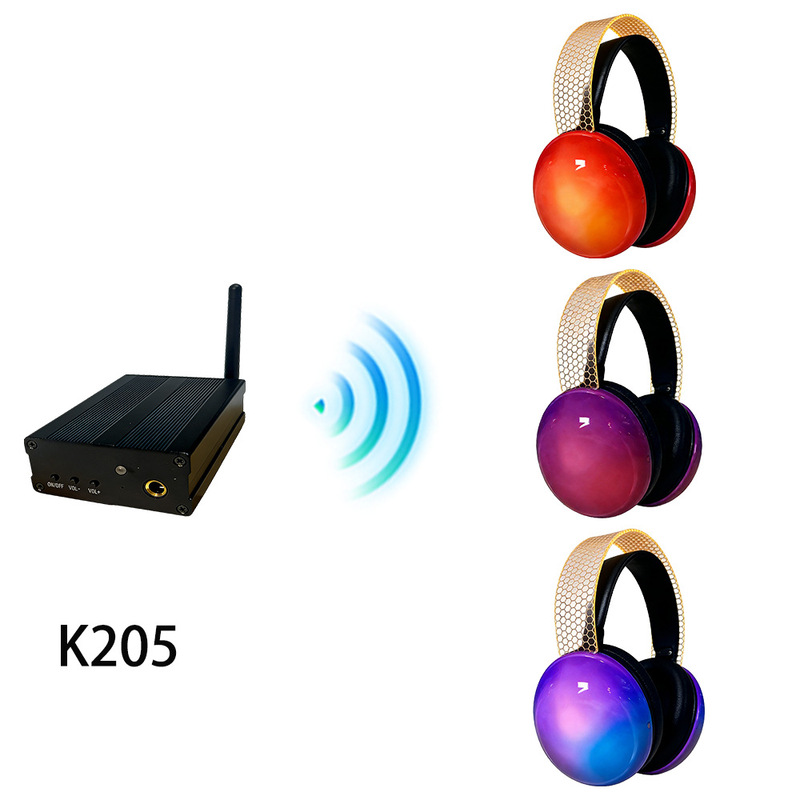 Cross-Border Hot-Selling One-To-Many Wireless Light-Up Ai Noise-Canceling Silent Dj Headphones for Club and Disco Use