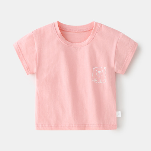 Children's short-sleeve spandex pure cotton t-shirt 0-3 years old for boys and girls, baby half-sleeve ultra-thin top infant summer shirt children's clothing