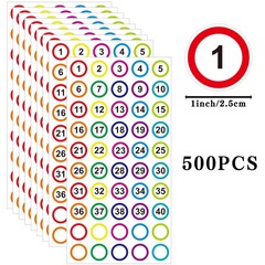 10 stickers per pack, 1 inch / 2.5 cm numbered adhesive labels