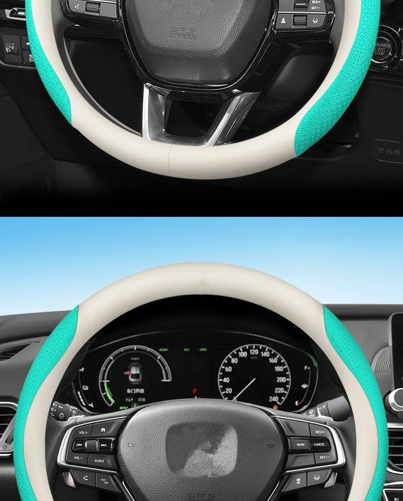 Dropshipping on Aliexpress Temu Car Steering Wheel Cover, Genuine Leather, Non-Slip, Wear-Resistant, Suitable for All Seasons, D-Shaped Handle Cover, Unisex