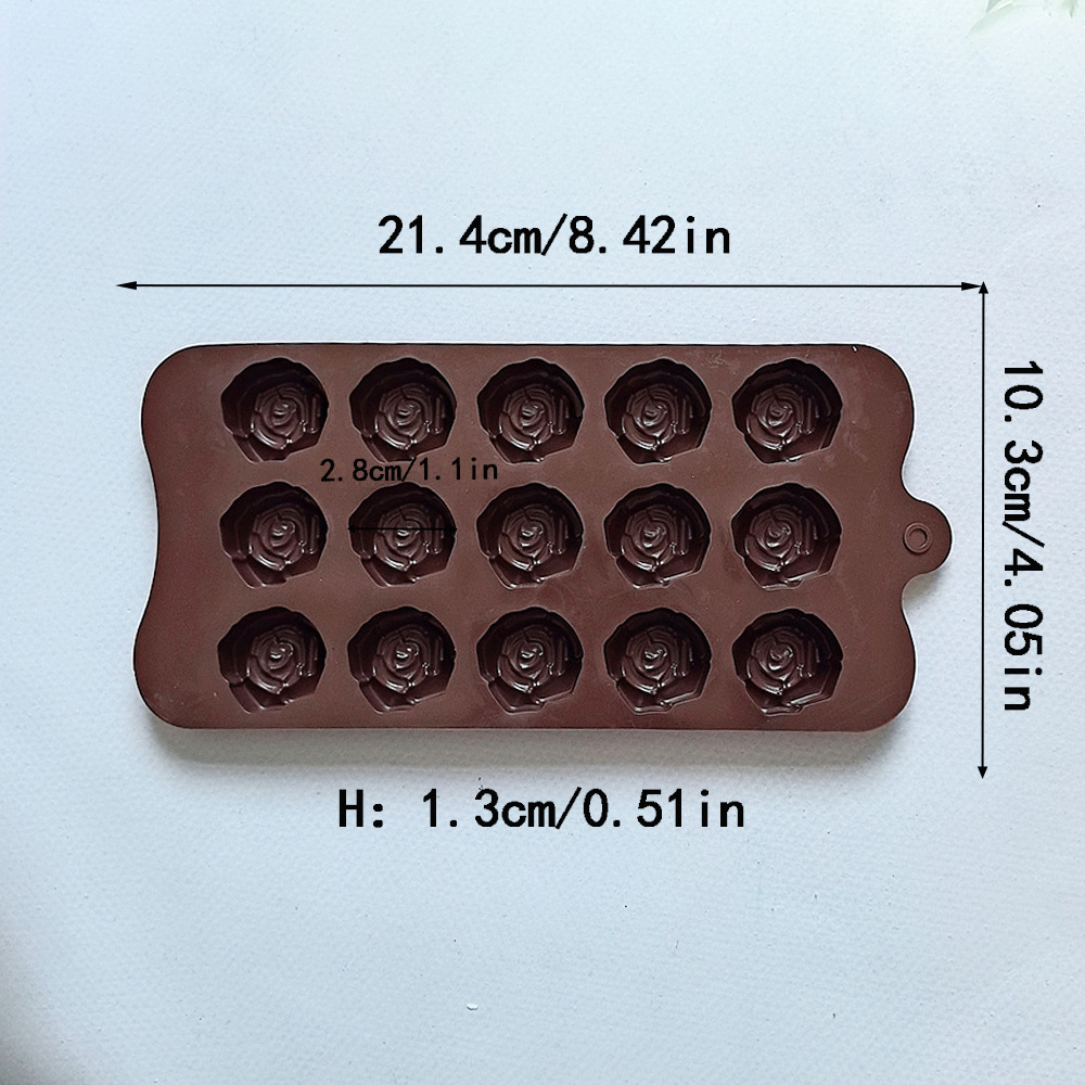Silicone chocolate matriz de hielo 15 incluso estereoscópico rosas de chocolate 679 molde de pudín de galletas molde de dulces DIY