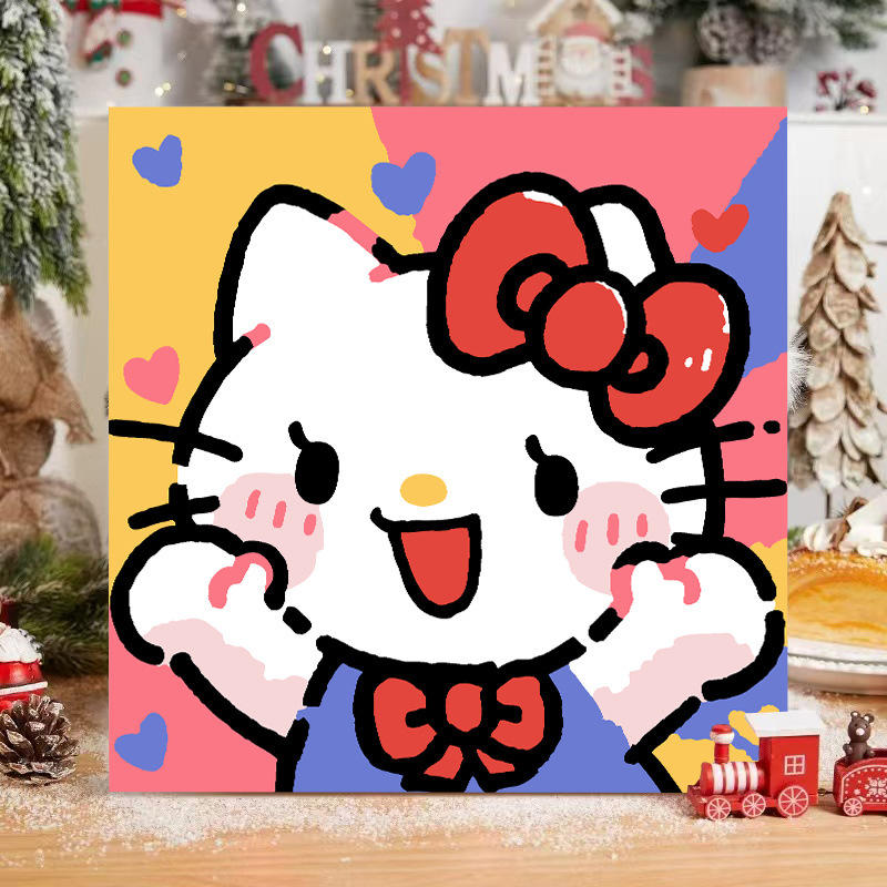 子猫デジタル油絵 diy 着色かわいい漫画動物手作り子供のシンプルな油絵装飾卸売|undefined