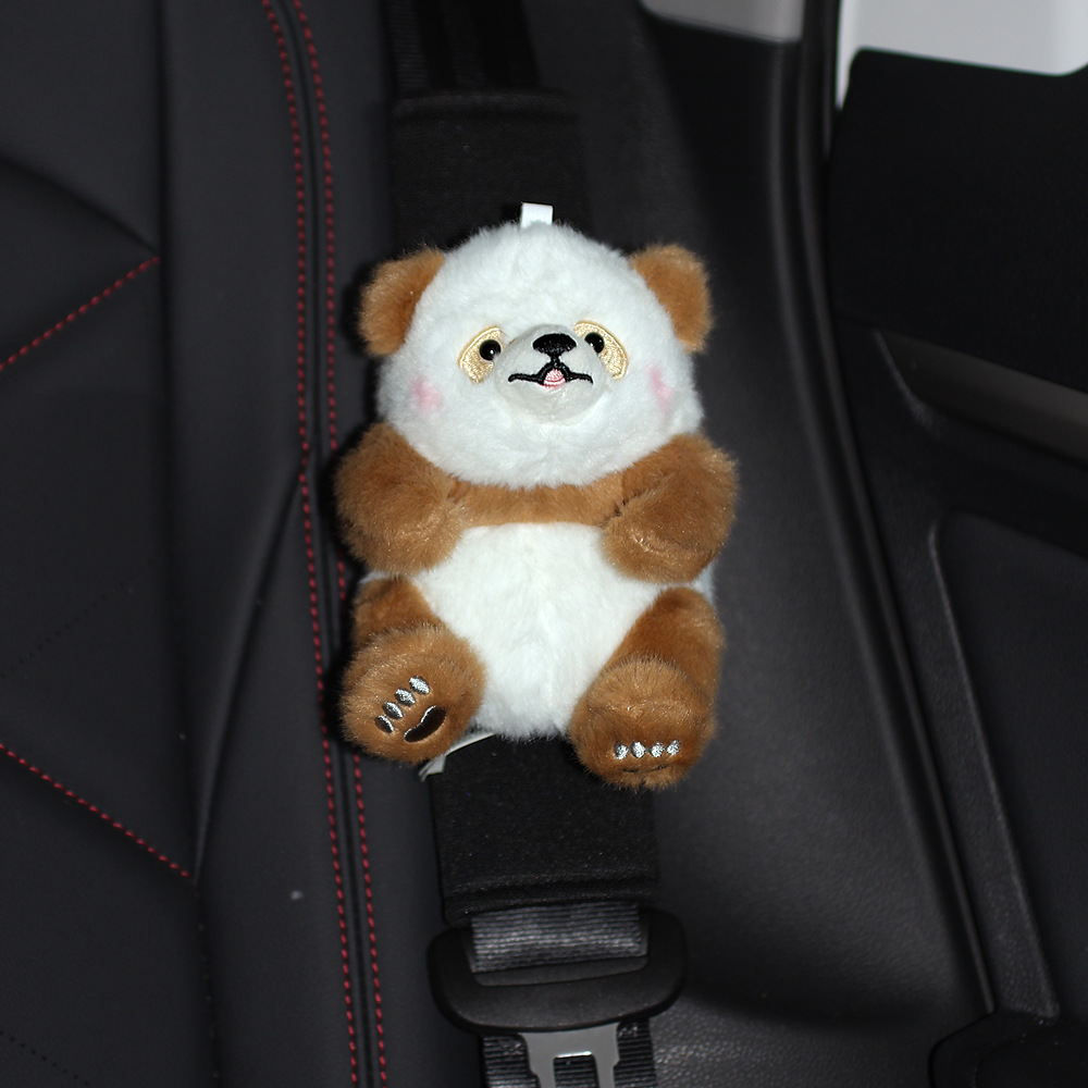 Protector de Hombro de Peluche Panda para Cinturón de Seguridad, Decorativo y Suave, para Auto