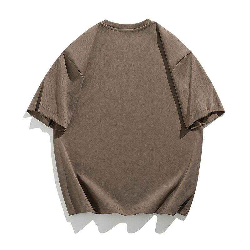 Free Shipping Summer New Short-Sleeved T-Shirt Pure Color Casual Loose Men's Tops Trendy Brand Men's Clothing 2025