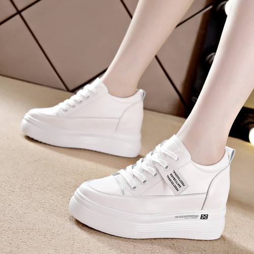 Shoes Women's White Shoes Women's Summer Casual Korean Travel Shoes Versatile Breathable Mesh Inner Heightening Sneakers