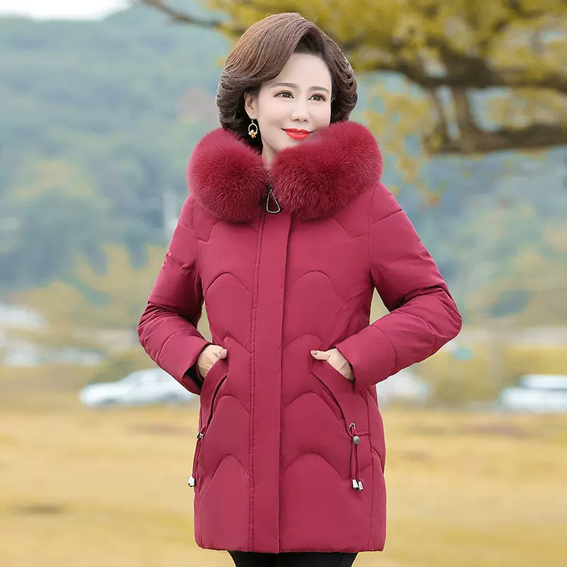 中老年棉衣女2025冬季加厚大毛领妈妈装棉衣棉服爆款洋气保暖外套