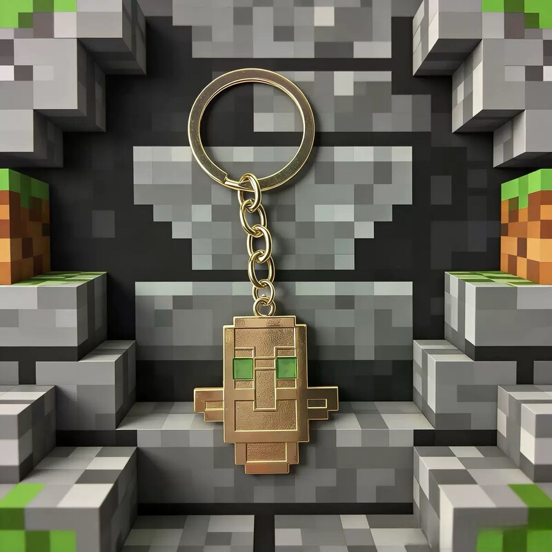 Minecraft Immortality Totem Keychain Cartoon Game Peripheral Alloy Student Backpack Pendant Gift Minecraft Immortality Totem Keychain Cartoon Game Peripheral Alloy Student Backpack Pendant Gift