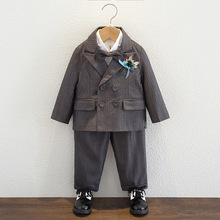 儿童西装套装男宝宝周岁生日花童小礼服洋气男童新款演出西服外套