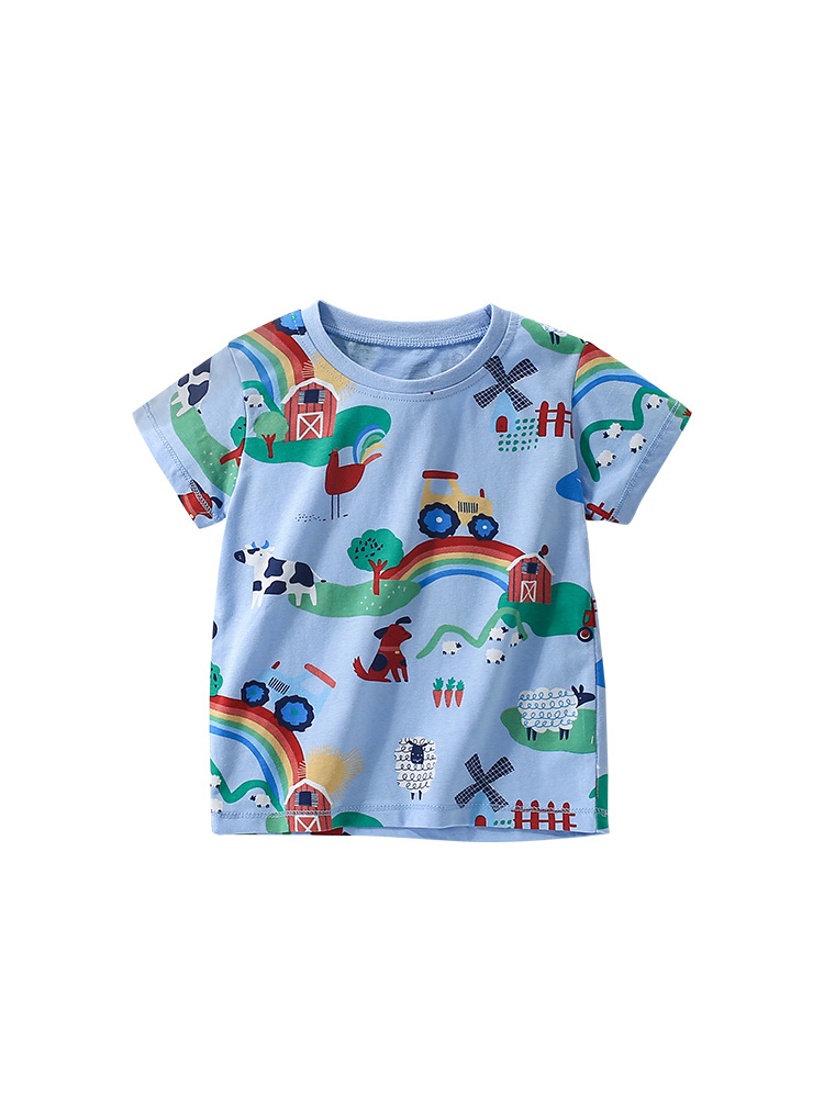 Transfronterizo malwee niño camiseta de verano nuevo estilo europeo y americano niño de cuello redondo de manga corta guapo vestido de niños