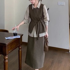 韩系春季感穿搭半身裙穿搭轻熟三件套套装女2025西装马甲整套