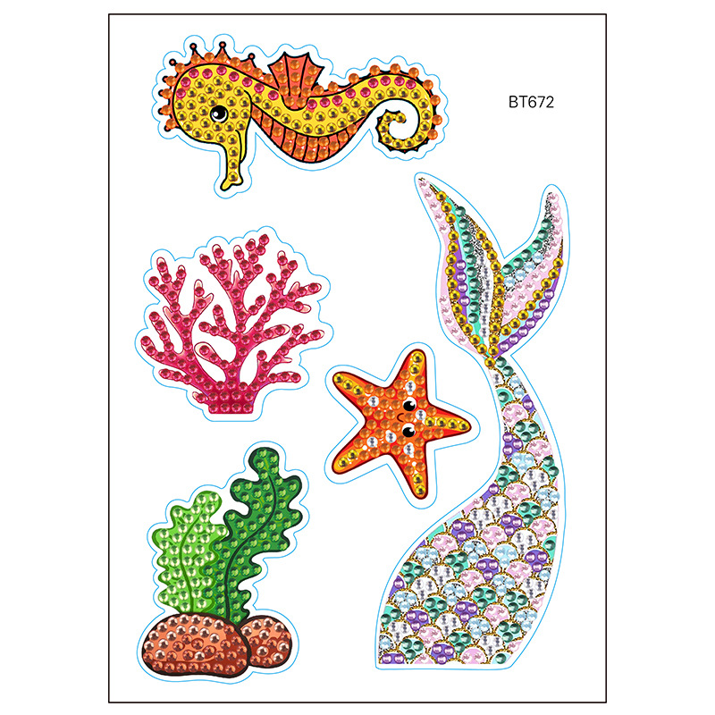 Nuevos pegatinas de taza de agua transfronterizas para niños dibujos de diamantes aleatorios pegatinas hechas a mano diy pegatinas de diamantes unicornios de dibujos animados mayorista