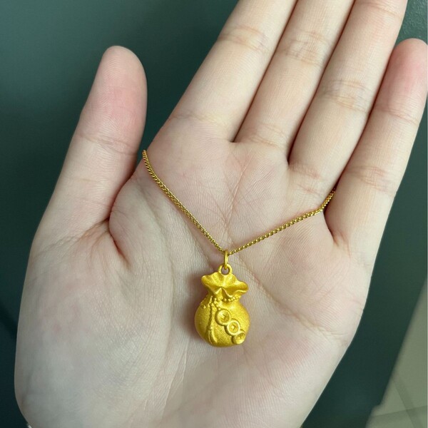 Sand gold solid lucky bag pendant men and women's money bags have…