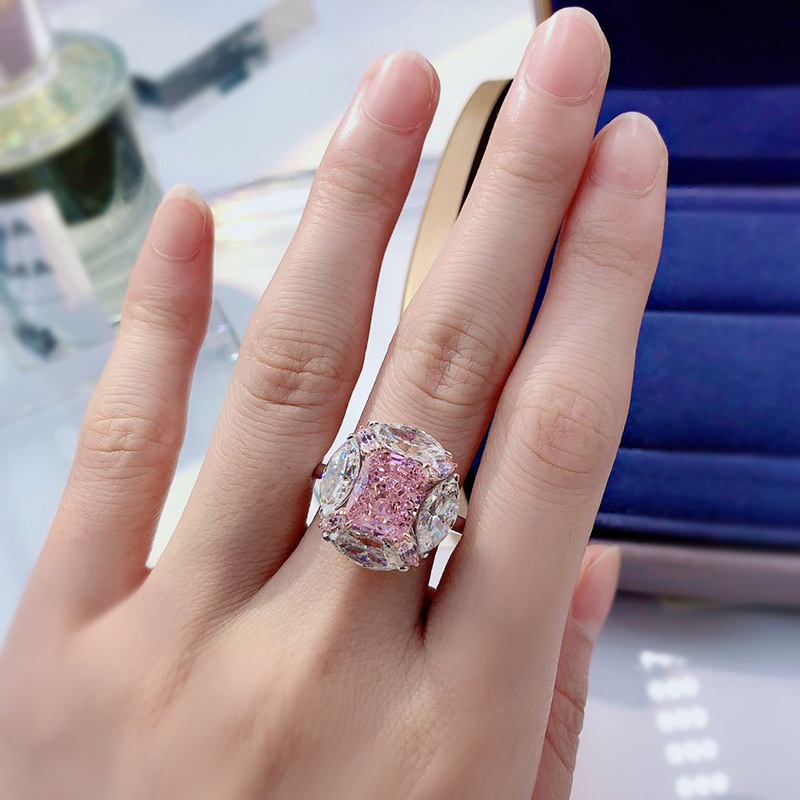 Fashion Geometric Copper Inlay Zircon Rings 1 Piece