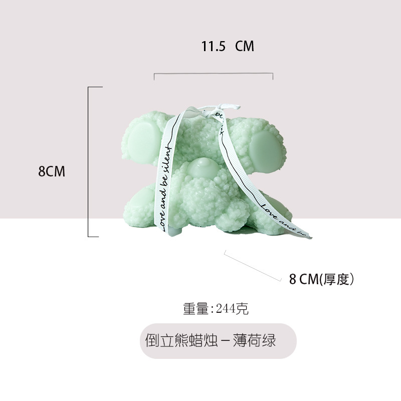 Venta caliente invertido oso forma vela decoración lindo ins regalo creativo con regalo de mano decoración dibujos animados al por mayor