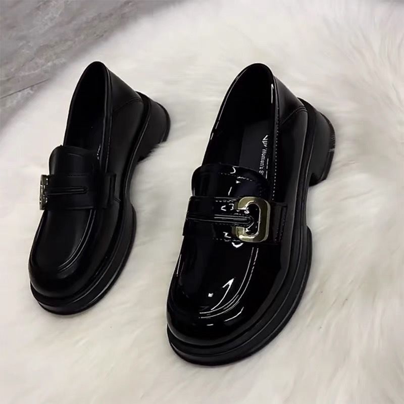 Zapatos de cuero británicos retrógrados franceses zapatos de tacones bajos negros zapatos Lefour 2026 primavera y otoño zapatos uniformes zapatos mujeres