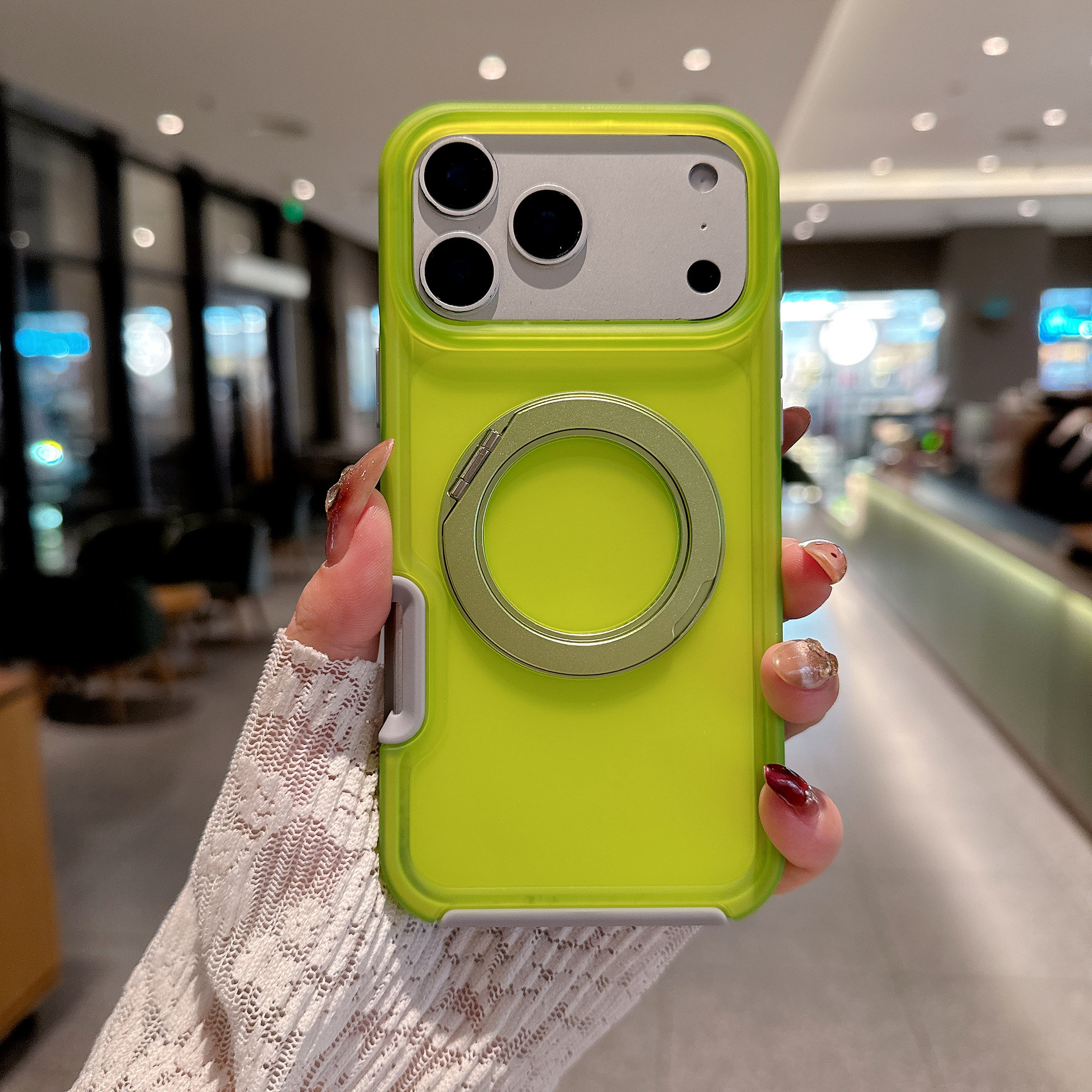 Nuevos productos de explosión transfronteriza adecuados para iPhone17PM 360 soporte grueso de caso de teléfono móvil, piel de caso de teléfono a prueba de caídas