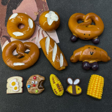 碱水面包烘烤小贝果树脂食玩配件 diy手机壳洞洞鞋扣发饰装饰材料