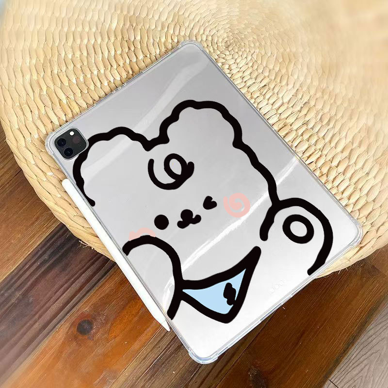 Scarf Bear Suitable for Apple iPad 2024 Air13 Tablet Protective Cover 12.910.5 Transparent 11Mini4