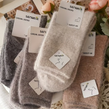 K 55120 Thick Warm Rabbit Fur Mid Calf Socks �Ӻ�ů��ë��