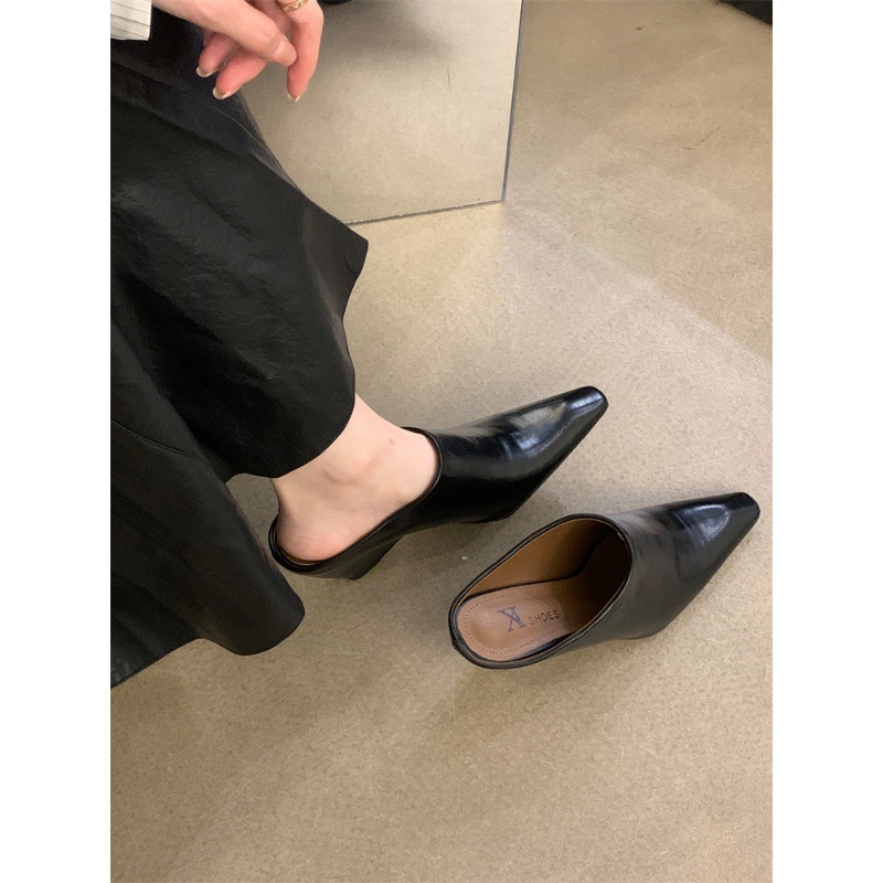 European And American Style Women's Soft Leather Square-toed Wedge High-heeled Sandals, Fashionable Outdoor_vogvips.com