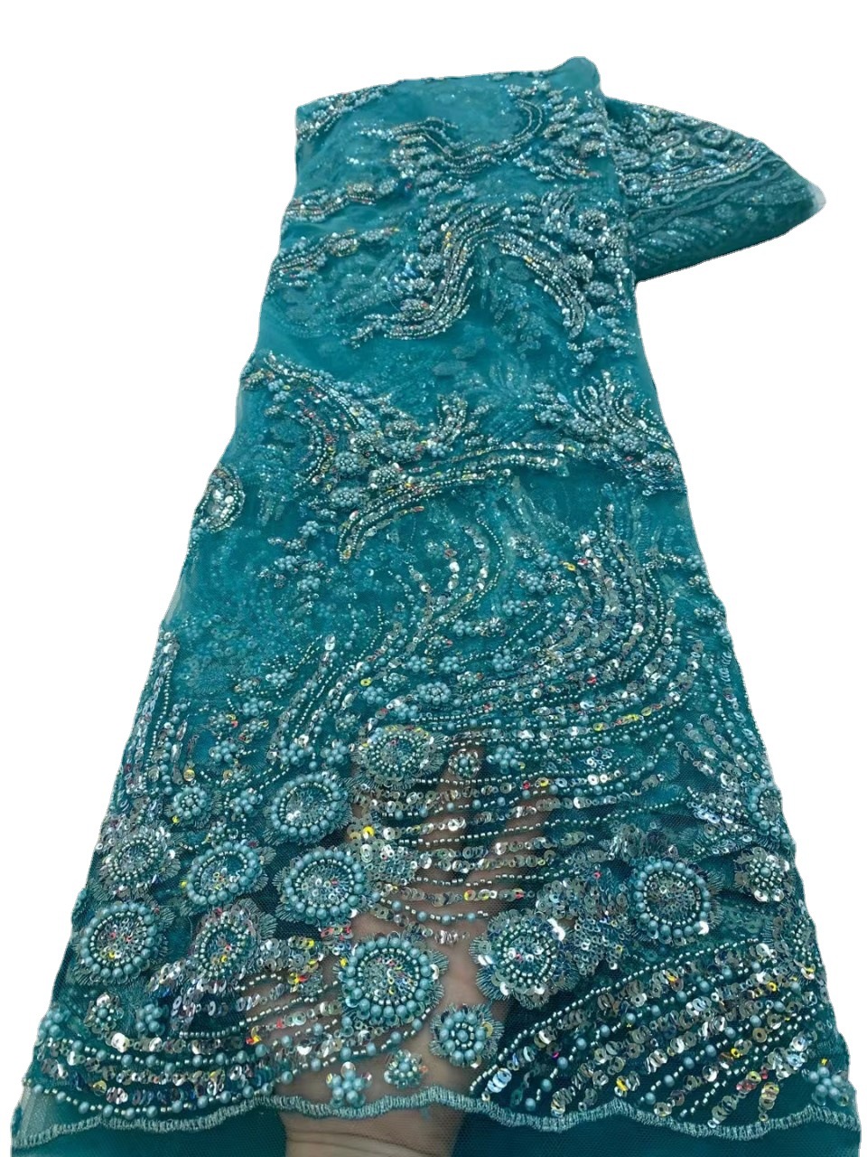 La industria pesada del tubo del grano de la boda vestido de noche de moda europea y americana de encaje de tela de encaje de boda JX2647 image 4