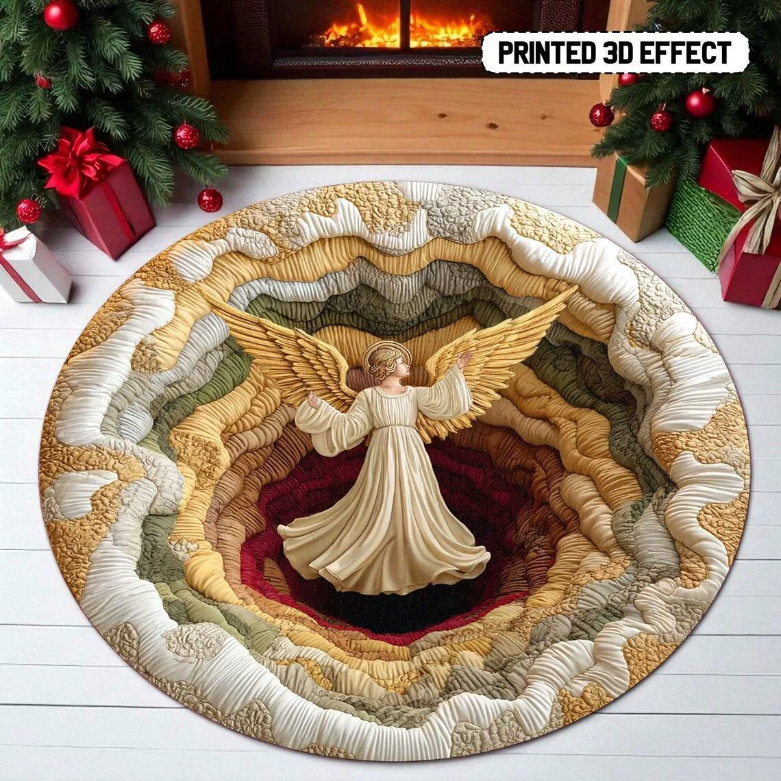 Round carpet for home use for living room, sofa, 3D