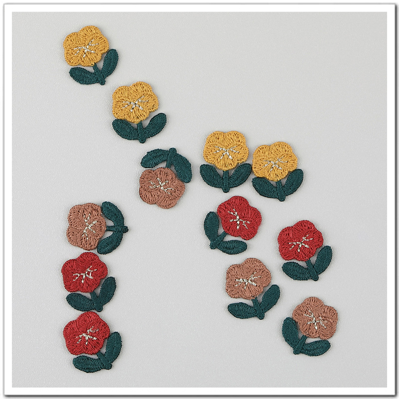 鞋帽箱包装饰花仔辅料水溶刺绣花朵服装饰品小花补丁布贴材料