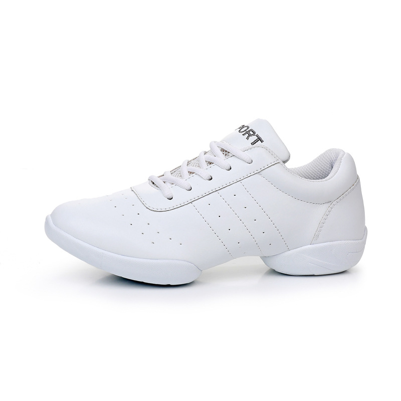 Competitive Aerobics Shoes Students White Fitness Shoes Sports Cheerleading Shoes Women Training Competition Shoes Soft Sole Children
