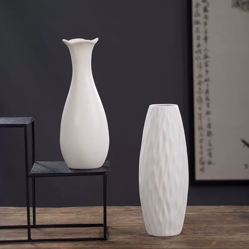 Ваза в европейском стиле простая керамическая винтажная гидропонная Цветочная композиция белая домашняя гостиная засушенные цветы украшение Замена украшения