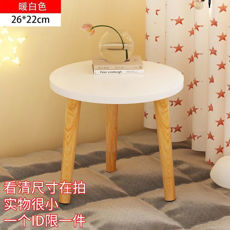 Una pequeña mesa redonda simple mesa de té pequeña mesa dormitorio mini mesa redonda de madera sólida sofá gabinete