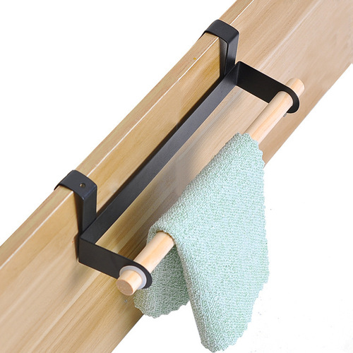 Door Back Single Rod Towel Rack Kitchen Door Back Dishrag Rack Holder Towel Hook No Drill Iron Towel Bar