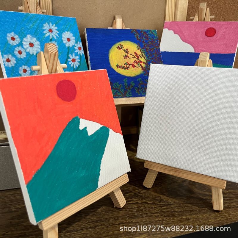 ミニ油絵フレーム10*10小画板画架セット子供アクリル絵画空白手描きメーカー直販|undefined