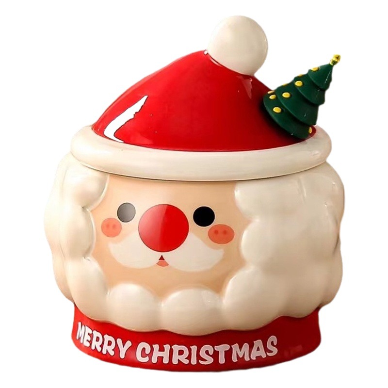Personalidad creativa taza de Santa Claus forma tridimensional taza de beber lindo con regalo de la mano taza de café de alta apariencia