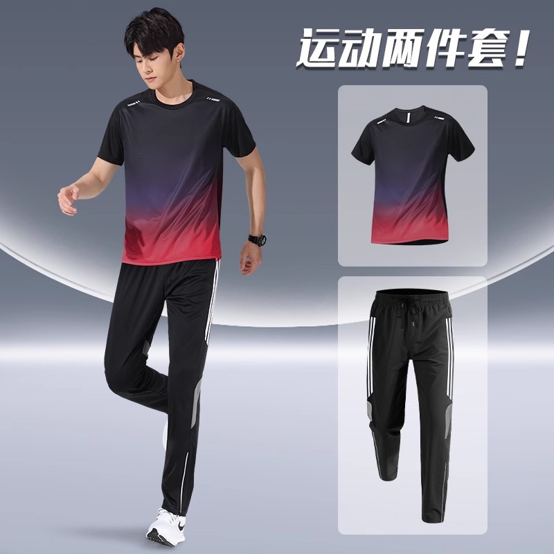 Trajes deportivos para hombres para correr otoño delgado ropa de secado rápido mangas largas pantalones largos casuales 2024 nuevo ciclismo fitness