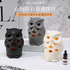 跨境爆款水泥复古动物摆件香薰蜡烛台房间桌面装饰摆件小红书种草