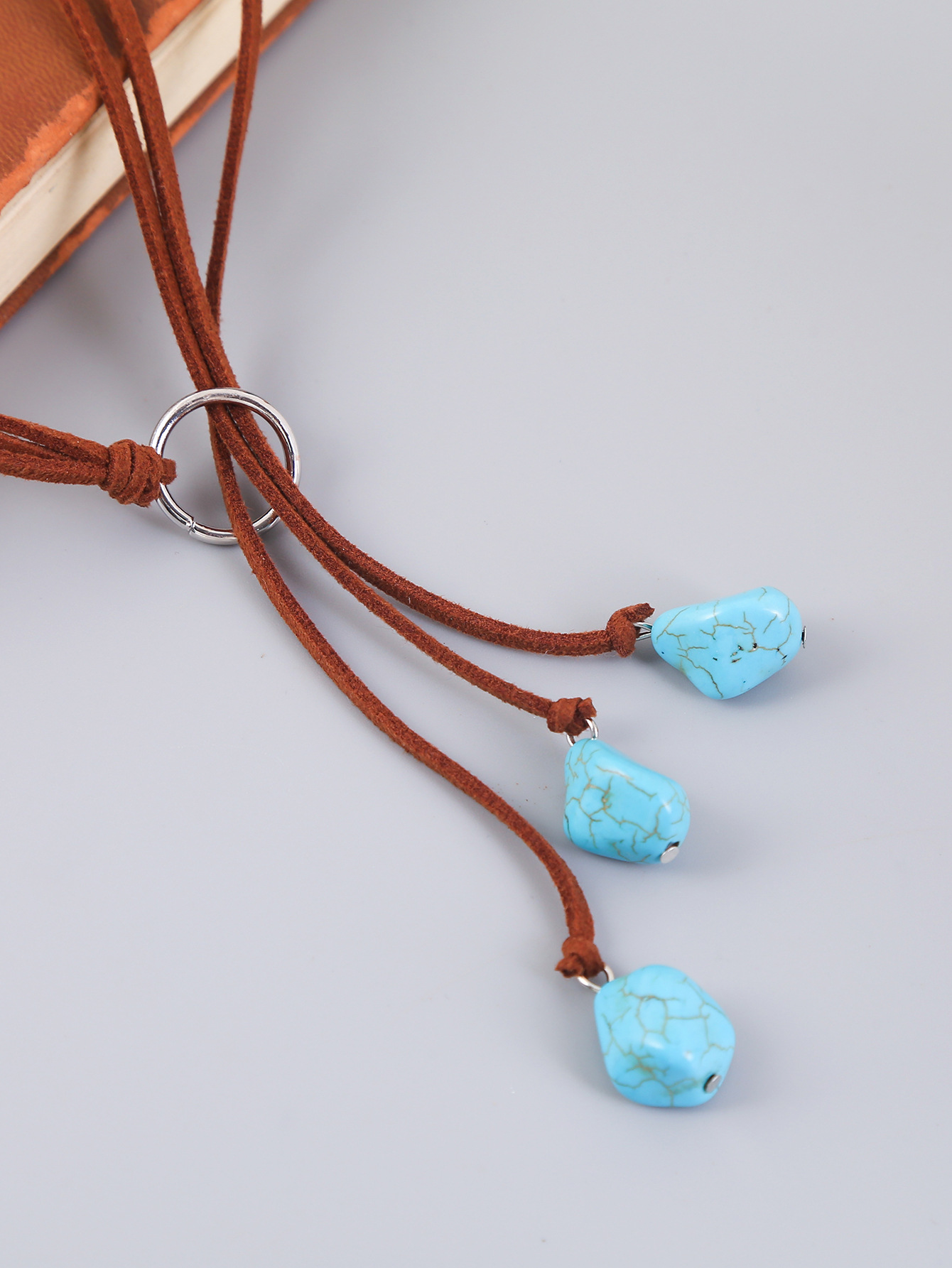 Ethnic Style Water Droplets Alloy Turquoise Plating Women's Pendant Necklace 1 Piece display picture 14