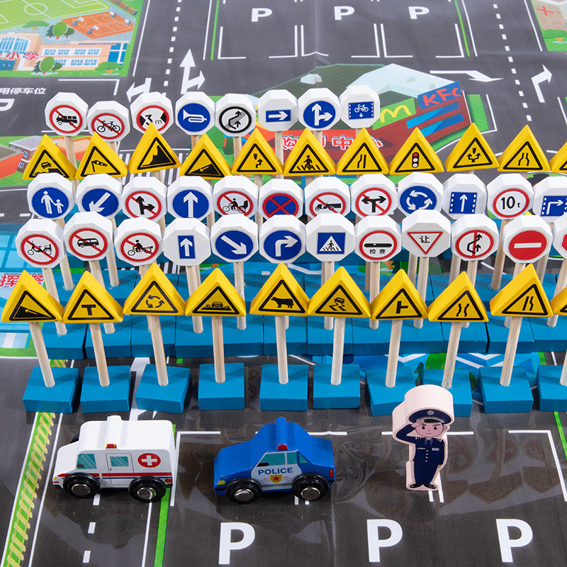 Traffic Sign Light Building Blocks Safety Cognition Game Street Signs Children's Wooden Kindergarten Scene Setup Educational Toy Traffic Sign Light Building Blocks Safety Cognition Game Street Signs Children's Wooden Kindergarten Scene Setup Educational Toy