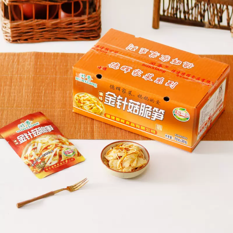闽香金针菇脆笋早餐下饭菜榨菜开味咸菜酱菜配粥拌饭批发
