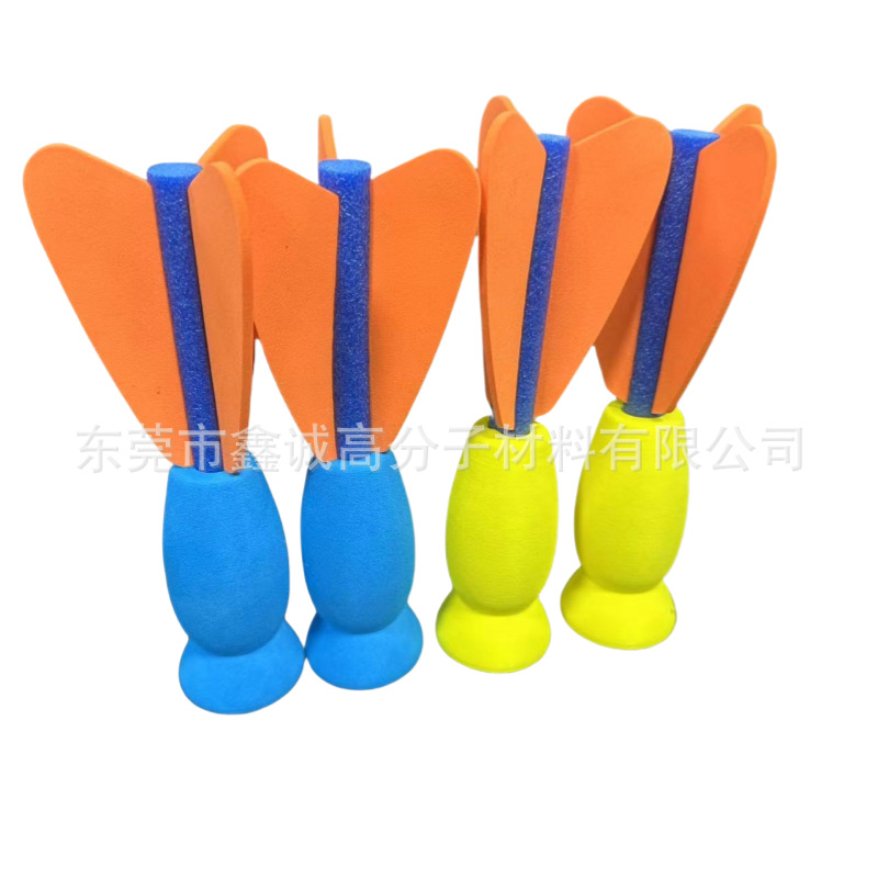 厂家直销水上珍珠棉吸盘火箭筒PU火箭炮 epe珍珠绵弹射火箭筒玩具