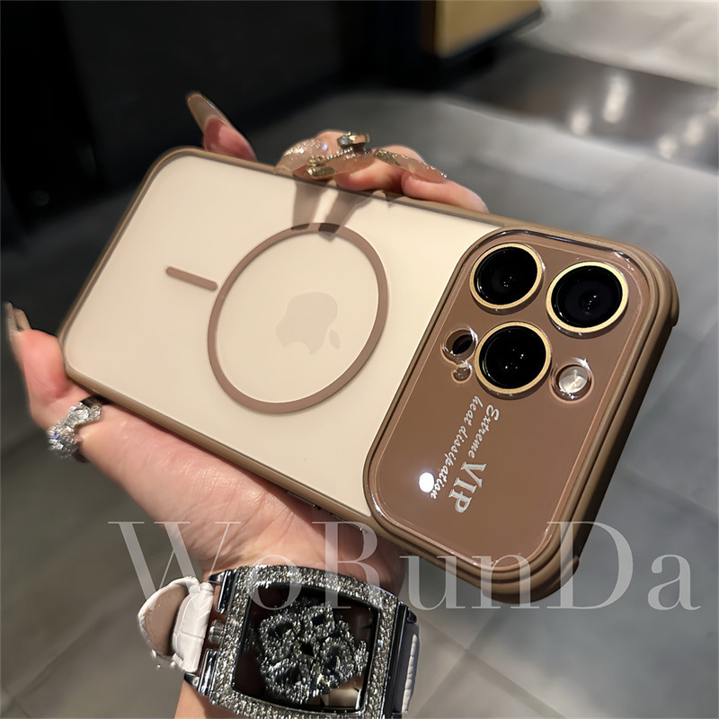 适用iPhone17磨砂肤感冰雾半透磁吸手机壳苹果16大视窗带镜头膜15|undefined