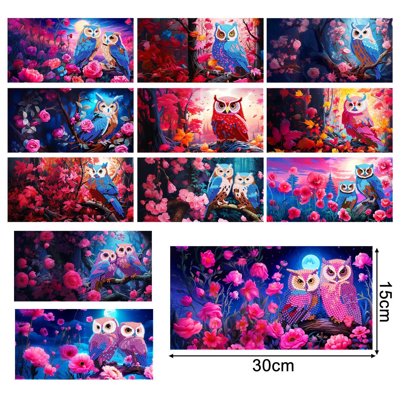 Productos periféricos para pintura de diamantes transfronterizos, tarjetas de felicitación DIY hechas a mano, pegatinas de diamantes navideñas, manualidades exclusivas con diamantes de imitación con temática de dibujos animados, disponibles para venta al por mayor.