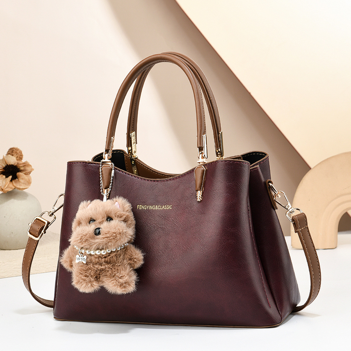Bolso de mano de gran capacidad 2025 nueva moda mochila casual muñeca de dibujos animados colgante mochila bolsas transfronterizas