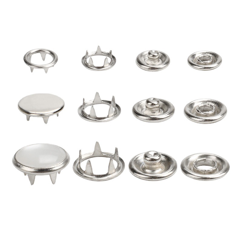 新款9.5/11mm 空心纯铜珠光五爪扣钮扣连体婴儿服按扣diy金属暗扣